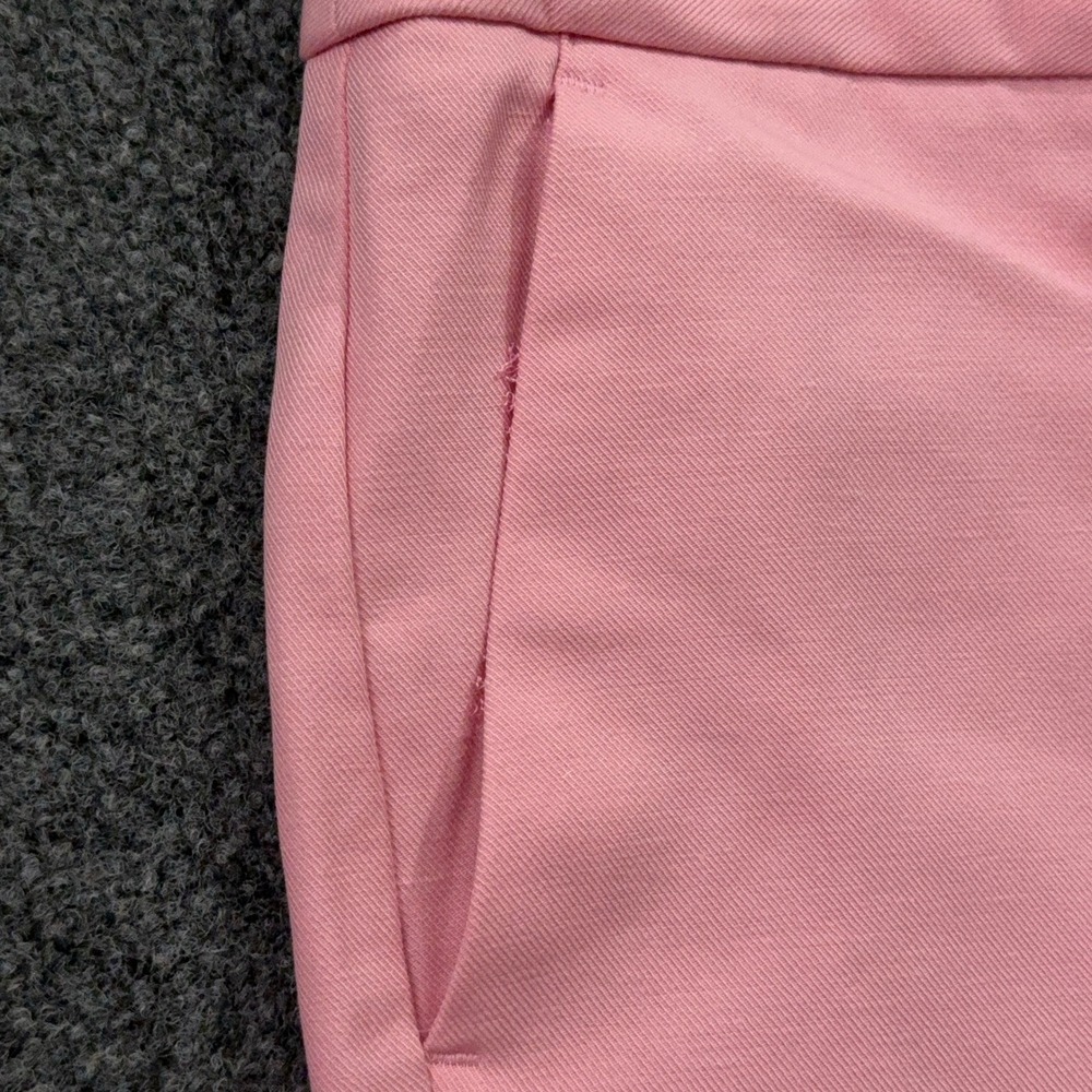 Talbots Greenwich Pant 12P Pink Wide Leg Linen Blend High Rise Cropped Coastal - Picture 6 of 12